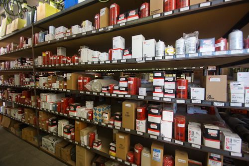 Shelves of different filters